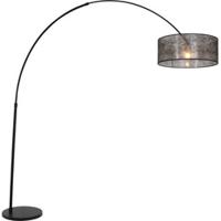 Steinhauer BooglampStresa zwart met sizoflor lampenkap - 9834ZW - thumbnail