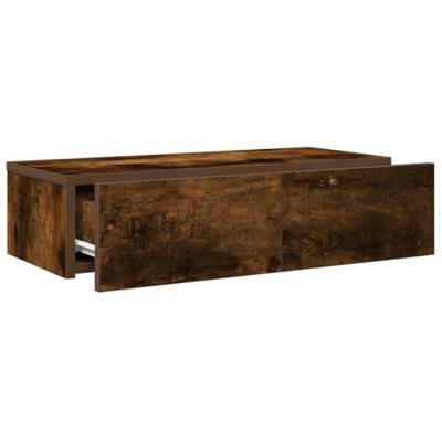 Wandschap met lades 60x26,5x15 cm bewerkt hout gerookt eiken Wandschap met lades 60x26,5x15 cm bewerkt hout gerookt eiken