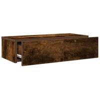 Wandschap met lades 60x26,5x15 cm bewerkt hout gerookt eiken - thumbnail