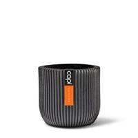 Capi nature groove bol bloempot 18x16 cm zwart - thumbnail