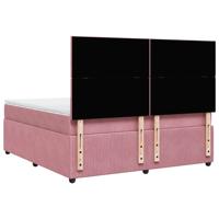 Boxspring met matras fluweel roze 180x200 cm - thumbnail