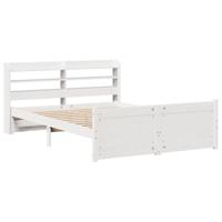 Bedframe met hoofdeinde zonder matras 160x200 cm wit - thumbnail