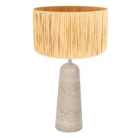 Steinhauer Stenen tafellampTravino met stro kap Ø30cm - 4551CR - thumbnail