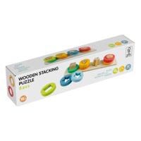 Houten Stapelpuzzel met Vormen, 9dlg. - thumbnail