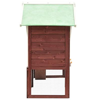 VidaXL Konijnenhok 140x63x120 cm massief vurenhout mokka en wit
