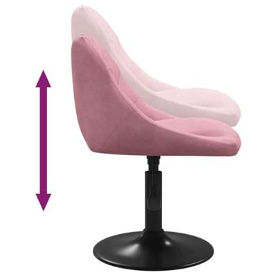Eetkamerstoelen draaibaar 6 st fluweel roze