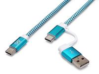 Arduino TPX00094 USB-C-kabel Arduino [1x USB-C - 2x USB-C, USB-A] 1 m Wit, Turquoise - thumbnail