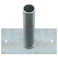 VidaXL Vlaggen mast houder zilver 13 x 6 x 0,2 cm staal - thumbnail