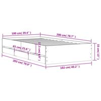 Bedframe met lades bewerkt hout bruin eikenkleur 120x190 cm - thumbnail