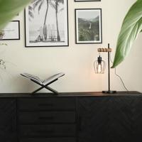 QAZQA Landelijke tafellamp zwart met hout - Stronk - thumbnail