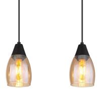 Globo 3-lichts hanglampReid amber glas - 15705-3H - thumbnail