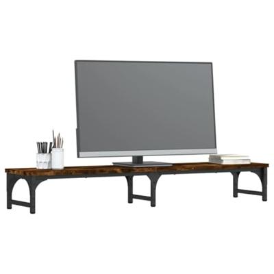Monitorstandaard 105x23x15,5 cm bewerkt hout gerookt eikenkleur - thumbnail