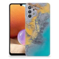 Samsung Galaxy A32 4G | A32 5G Enterprise Editie | TPU | Siliconen hoesje | Marble Blue Gold - thumbnail
