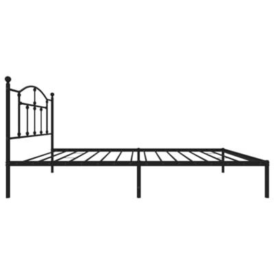 Bedframe met hoofdbord metaal zwart 107x203 cm