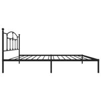 Bedframe met hoofdbord metaal zwart 107x203 cm - thumbnail