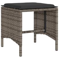 4-delige Loungeset met kussens poly rattan grijs - thumbnail