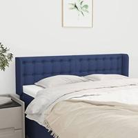 Hoofdbord met randen 147x16x78/88 cm stof blauw - thumbnail