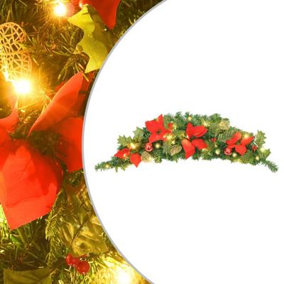 VidaXL Kerstboog met led-lampjes 90 cm pvc groen