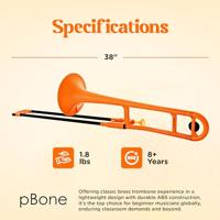 Jiggs pBone Bb Tenor Trombone Oranje met tas - thumbnail