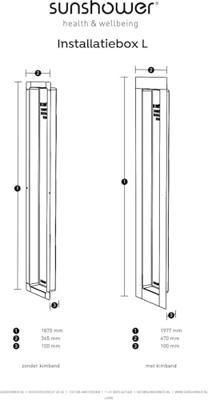 Sunshower large inbouwbox voor installatie van One/Plus inbouwmodel