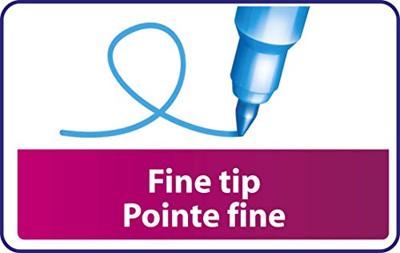 BIC visa fijne kleurstiften, lijndikte 1,6 mm, diverse kleuren, 18 stuk/ 1 doos