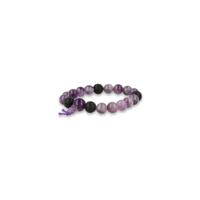 Edelsteen Armband Amethist Powerbead met Lavastenen (21 cm) - thumbnail