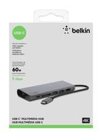 Belkin F4U092BTSGY interface hub USB 3.2 Gen 1 (3.1 Gen 1) Type-C 5000 Mbit/s Grijs - thumbnail