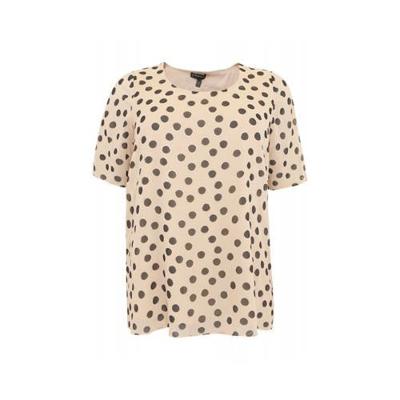 Yoek semi-transparant T-shirt met stippen ecru/zwart Yoek semi-transparant T-shirt met stippen ecru/zwart