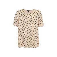 Yoek semi-transparant T-shirt met stippen ecru/zwart - thumbnail