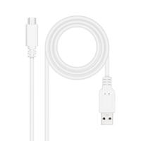 NANOCABLE 10.01.2103-W USB 2.0-kabel, 3 A, USB-C/M-A/M, wit, 3 m - thumbnail
