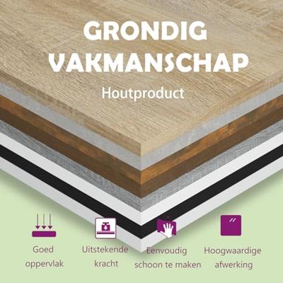 3-delige Badkamermeubelset bewerkt hout grijs sonoma eikenkleur
