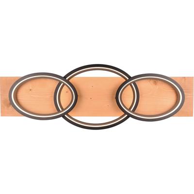LED Plafondlamp - Plafondverlichting - Trion Bara - 40W - Warm Wit 3000K - Dimbaar - Rechthoek/Ovaal - Mat Zwart - Metaal