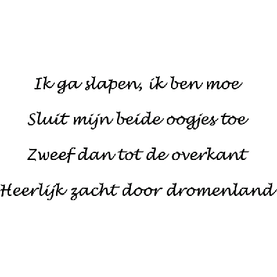 Ik ga slapen - Muursticker