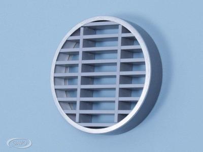 Lamellenrooster brandwerend rond grijs