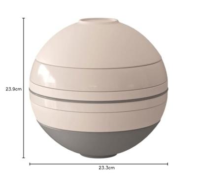 Villeroy & Boch Serviesset La Boule - Beige - 7-delig / 2 personen - 2x kom, 2x schaal, 2x universeel bord, 1x serveerschaal