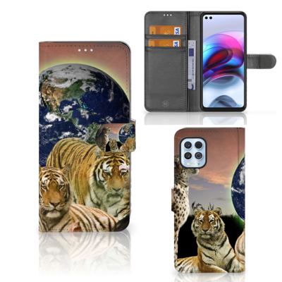 Motorola Moto G100 | Telefoonhoesje | Met pasjeshouder | Roofdieren