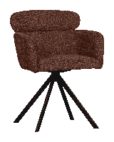 WOOOD Draaibare Eetkamerstoel 'Fenne' Geweven, kleur Chestnut - thumbnail