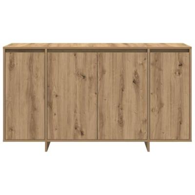 Dressoir artisanaal eikenkleurig 135 x 41 x 69 cm Bewerkt hout