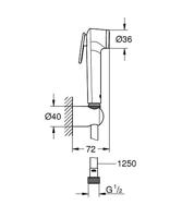 GROHE Tempesta-F Trigger Spray 30 Handdoucheset - 1 straalsoort - rond - met houder - metalen slang - 125cm - chroom 26354000 - thumbnail