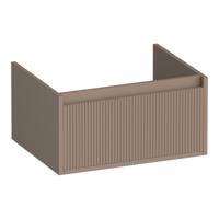 Brauer Hope Wavy - Onderkast - 60 cm - met 1 Softclose Lade Greeploos en 1 Sifon Uitsparing - Mat Mokka - thumbnail