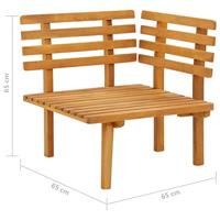 Tuinhoekbank met kussens massief acaciahout - thumbnail