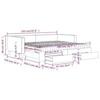 Slaapbank met onderschuifbed en lades 100x200 cm stof taupe - thumbnail