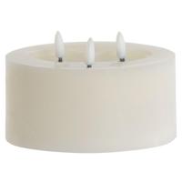 Kaars LED Home ESPRIT Beige 15 x 15 x 7 cm (AA) - thumbnail