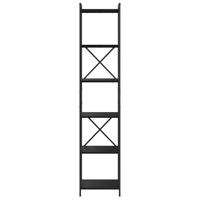 Boekenkast Zwart eiken 40 x 30 x 188 cm Bewerkt hout - thumbnail