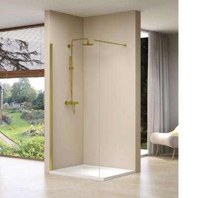 Inloopdouche Van Rijn Products Vaste Wand 39-41 x 200 cm Helder Glas en Gouden Muurprofiel van Rijn