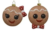 Decoris kersthanger plastic peperkoek gezichtjes - assortiment - thumbnail