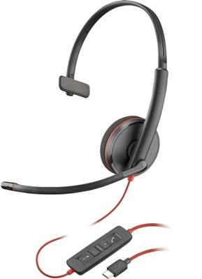 Hoofdtelefoon met microfoon Poly 8X214AA Zwart