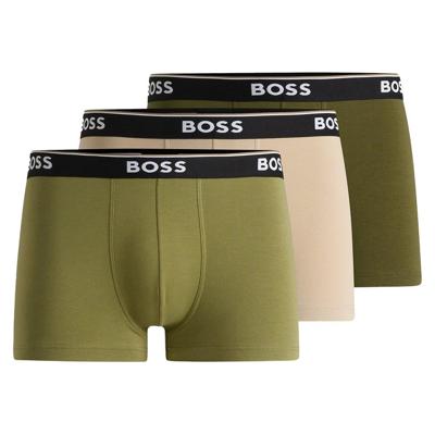Boss Power boxershort - trunk 3-pack groen - beige