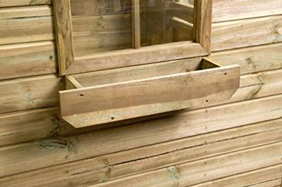 SwingKing Camilla houten speelhuisje met glijbaan naturel/rood