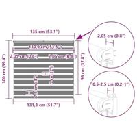 Zebra rolgordijn 135x100 cm stofbreedte 130,9 cm zwart - thumbnail